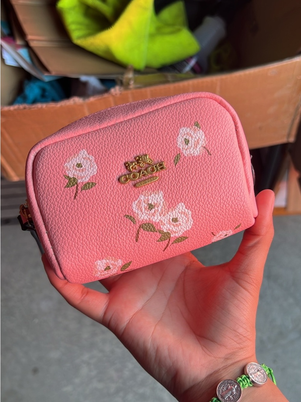 Coach Pink Floral Cosmetic Pouch - Picture 2 of 4
